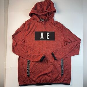 American Eagle Outfitters Men's Red Hoodie with Black Accents size large